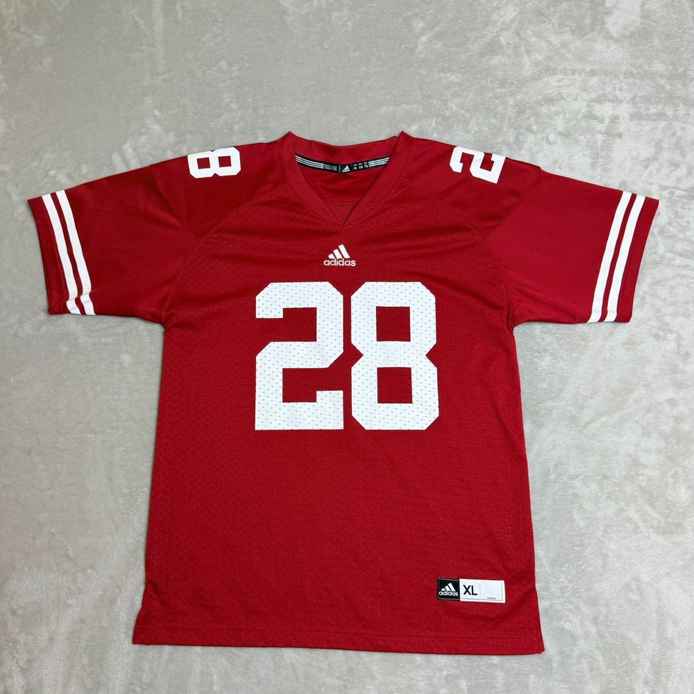 Adidas Wisconsin Badgers Montee Ball Jersey Youth Boys XL Red #28 NCAA Football